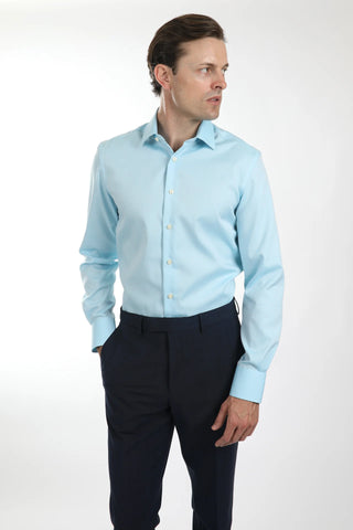 Hardy Amies Ice Blue Plain Oxford Shirt (Slim Fit) HA436SF