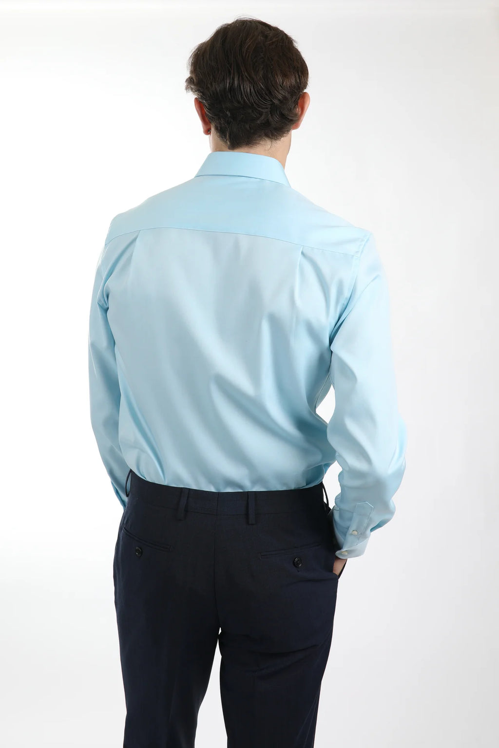 Hardy Amies Ice Blue Plain Oxford Shirt (Slim Fit) HA436SF