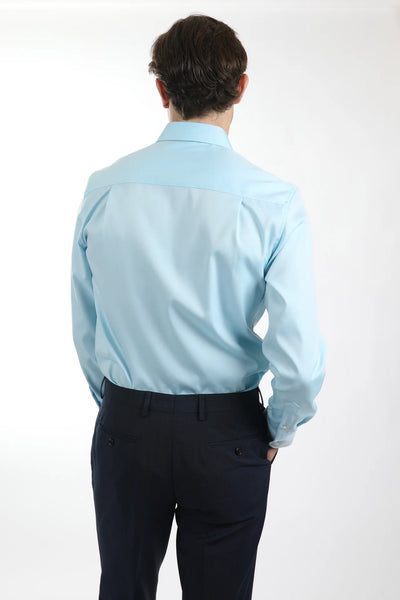 Hardy Amies Ice Blue Plain Oxford Shirt (Slim Fit) HA436SF