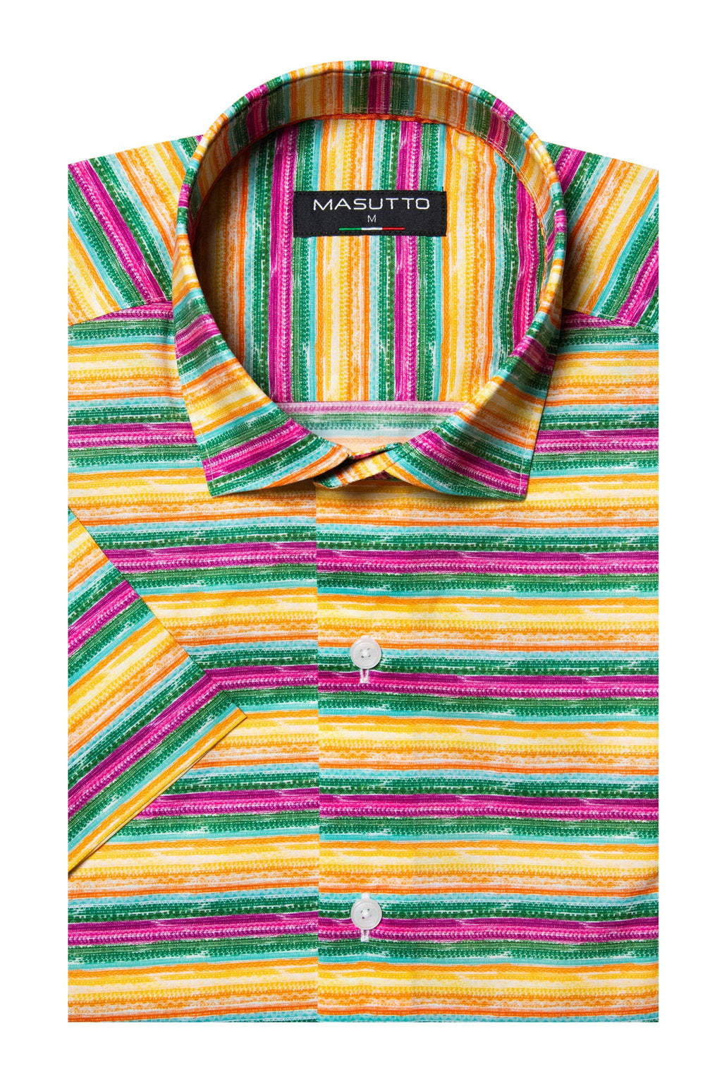 MASUTTO Barella/08 Short Sleeve Button Down Shirt