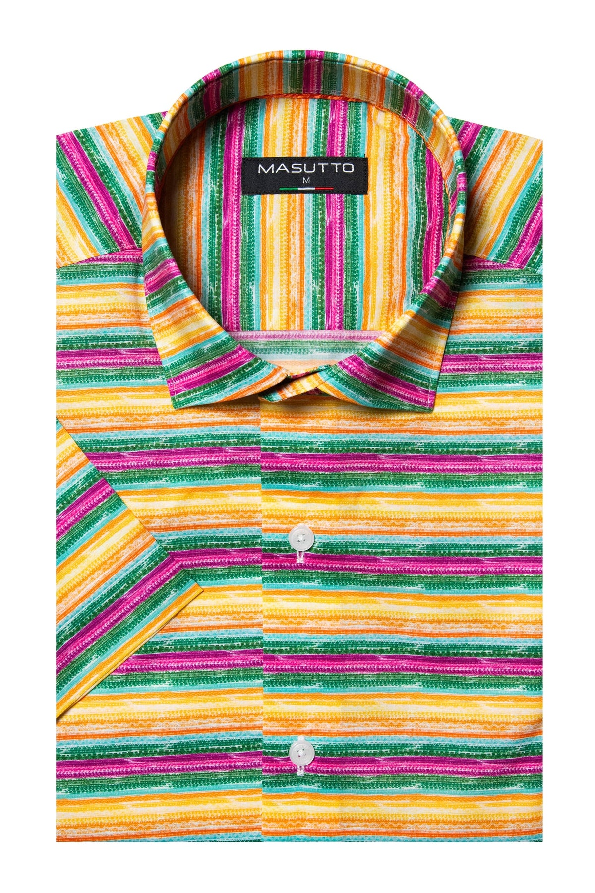 MASUTTO Barella/08 Short Sleeve Button Down Shirt