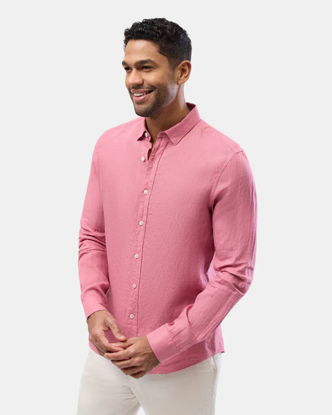 Brooksfield Dusty Rose LINEN CASUAL L/S SHIRT
