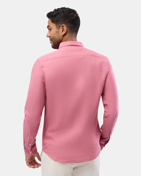 Brooksfield Dusty Rose LINEN CASUAL L/S SHIRT