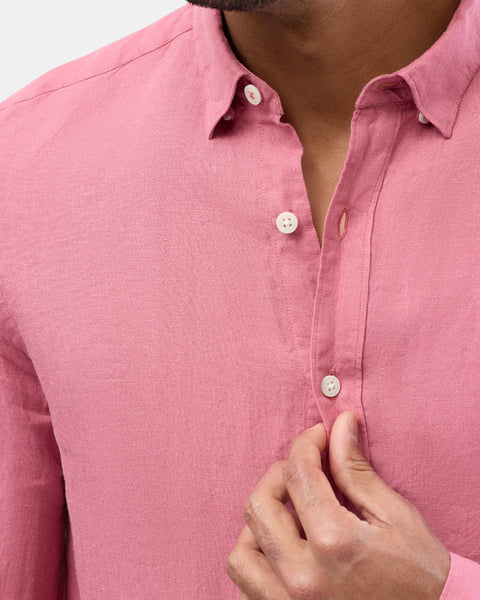 Brooksfield Dusty Rose LINEN CASUAL L/S SHIRT