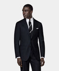 BLACK SAVILE ROW TRAVEL SUIT SUPER FINE MERINO WOOL