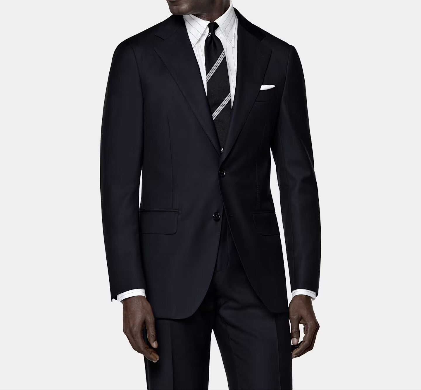 BLACK LUXURY PURE WOOL TRAVEL SUIT