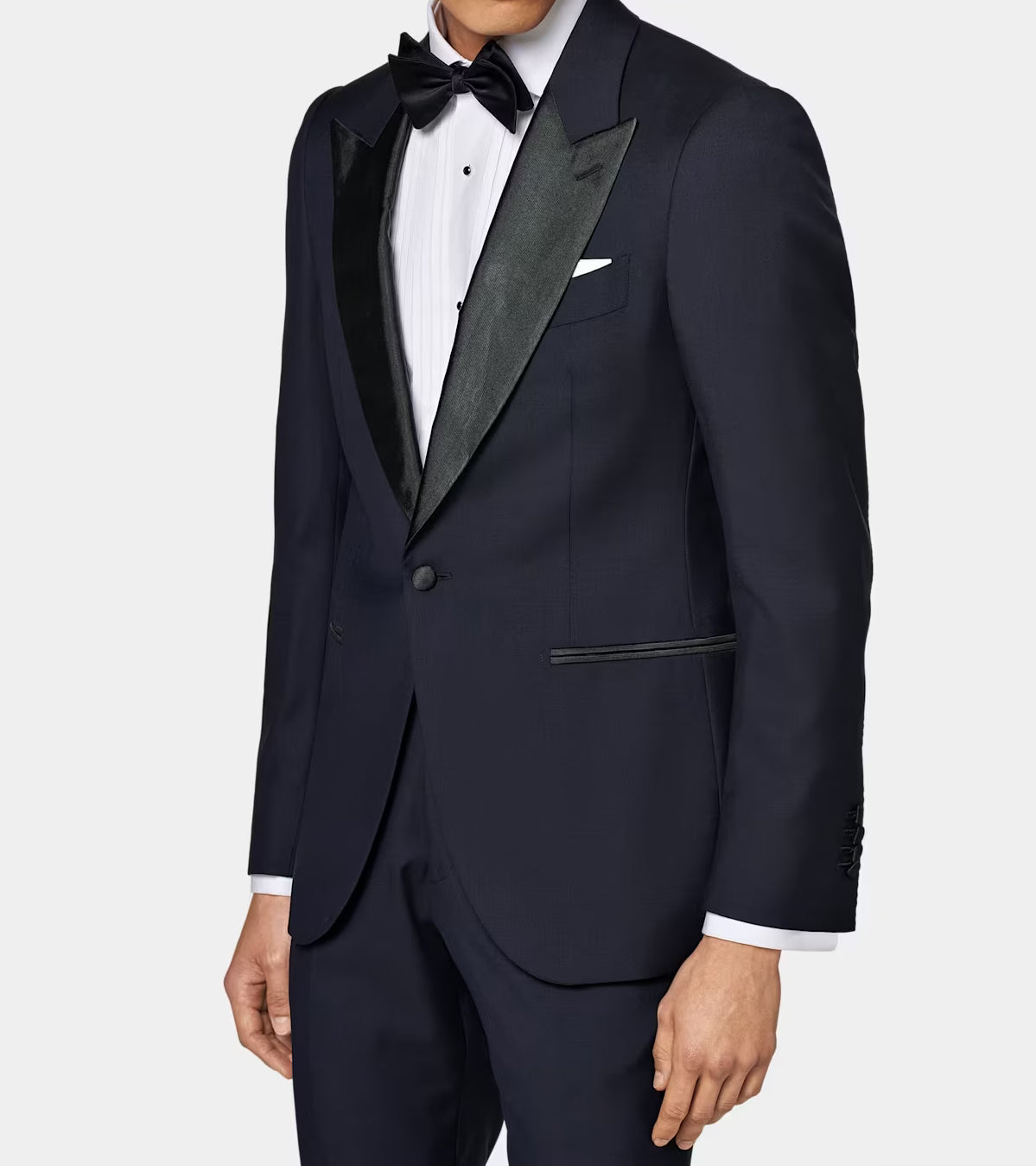 NAVY BLUE SUPERFINE PURE MERINO WOOL TUXEDO TRAVEL FINISH WITH MATCHING FORMAL TROUSERS