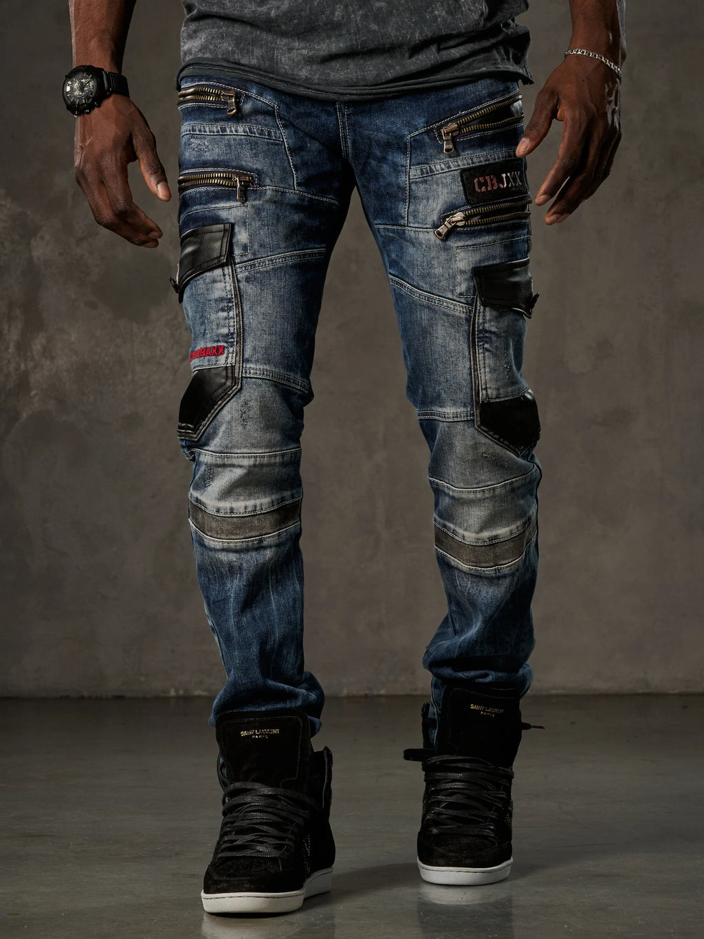 CIPO BAX men's comfortable jeans with striking applications