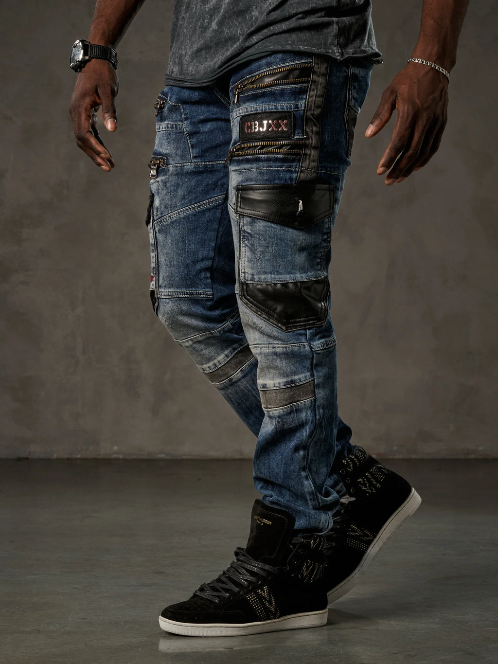 CIPO BAX men's comfortable jeans with striking applications