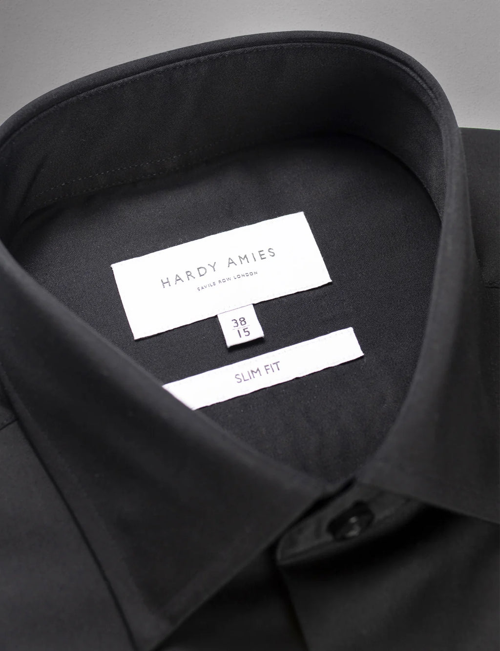 Hardy Amies Plain Black Shirt (Slim Fit) HA398SF