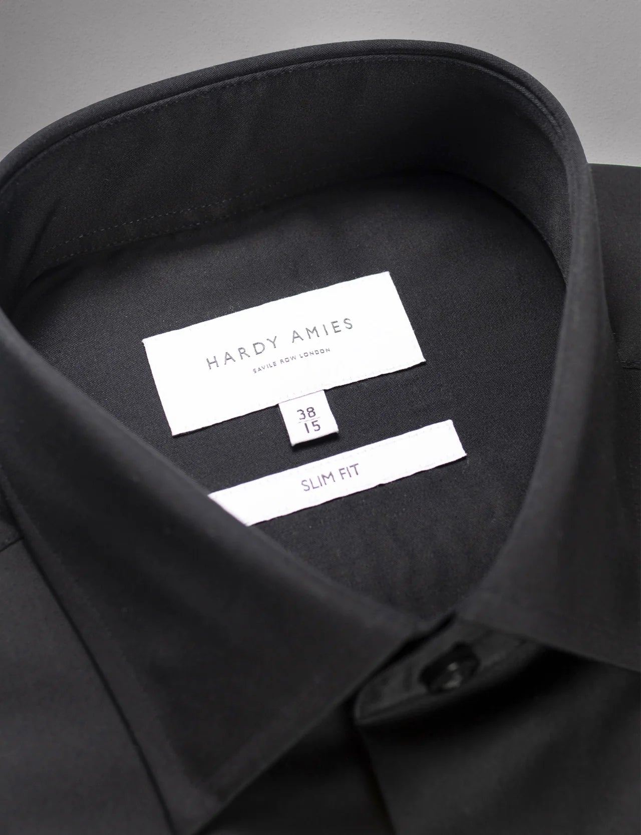 Hardy Amies Plain Black Shirt (Slim Fit) HA398SF
