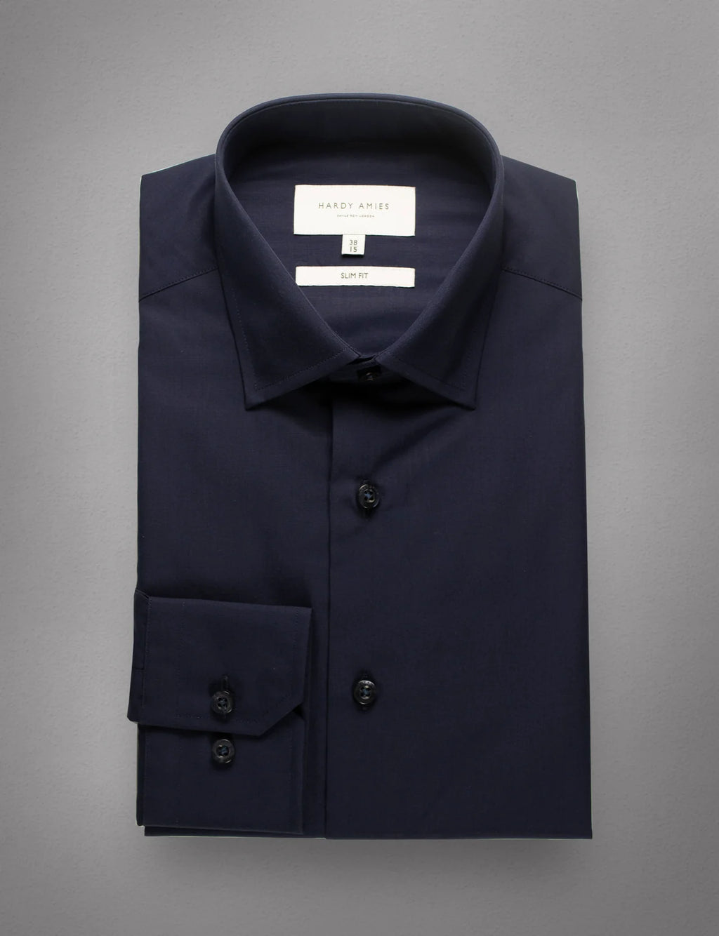 Hardy Amies Plain Navy Shirt (Slim Fit) HA400SF