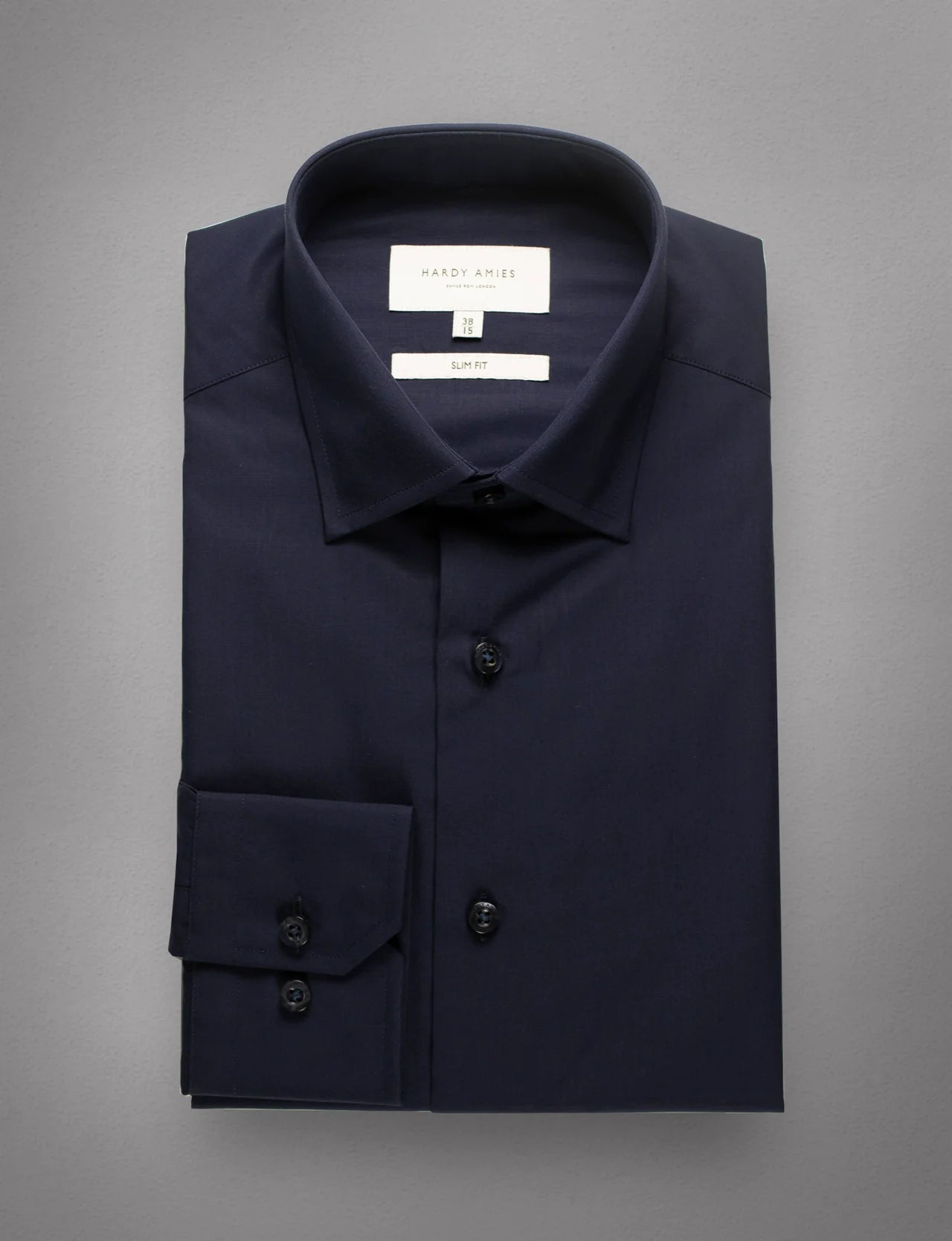 Hardy Amies Plain Navy Shirt (Slim Fit) HA400SF