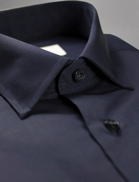 Hardy Amies Plain Navy Shirt (Slim Fit) HA400SF