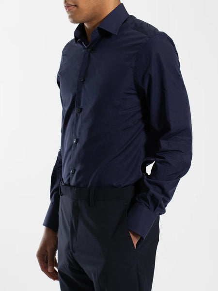 Hardy Amies Plain Navy Shirt (Slim Fit) HA400SF