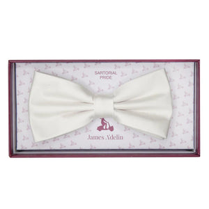 JASATIN OFF WHITE JAMES ADELIN Luxury Satin Weave Pre Tied Bow Ties