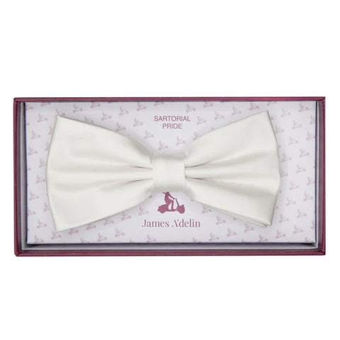 JASATIN OFF WHITE JAMES ADELIN Luxury Satin Weave Pre Tied Bow Ties