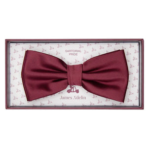 JASATINB BURGUNDY JAMES ADELIN Luxury Satin Weave Pre Tied Bow Ties