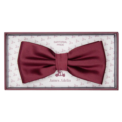 JASATINB BURGUNDY JAMES ADELIN Luxury Satin Weave Pre Tied Bow Ties