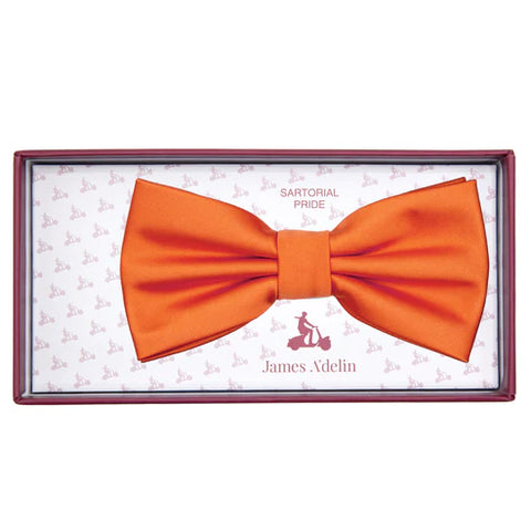 JASATIN ORANGE JAMES ADELIN Luxury Satin Weave Pre Tied Bow Ties