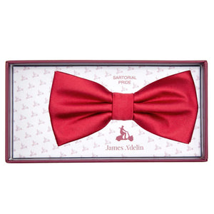 JASATIN RED JAMES ADELIN Luxury Satin Weave Pre Tied Bow Ties