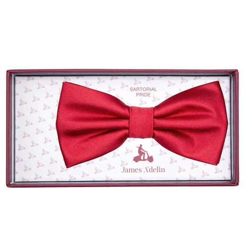 JASATIN RED JAMES ADELIN Luxury Satin Weave Pre Tied Bow Ties
