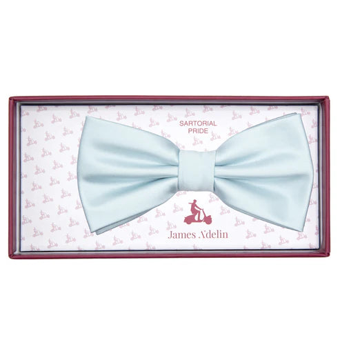 JASATIN ICE BLUE JAMES ADELIN Luxury Satin Weave Pre Tied Bow Ties
