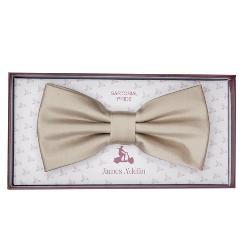 JASATIN TAUPE JAMES ADELIN Luxury Satin Weave Pre Tied Bow Ties