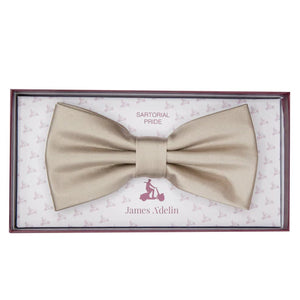 JASATIN TAUPE JAMES ADELIN Luxury Satin Weave Pre Tied Bow Ties