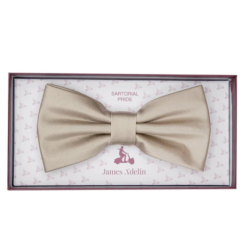 JASATIN TAUPE JAMES ADELIN Luxury Satin Weave Pre Tied Bow Ties