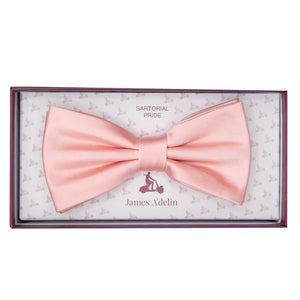 JASATIN SOFT PINK JAMES ADELIN Luxury Satin Weave Pre Tied Bow Ties