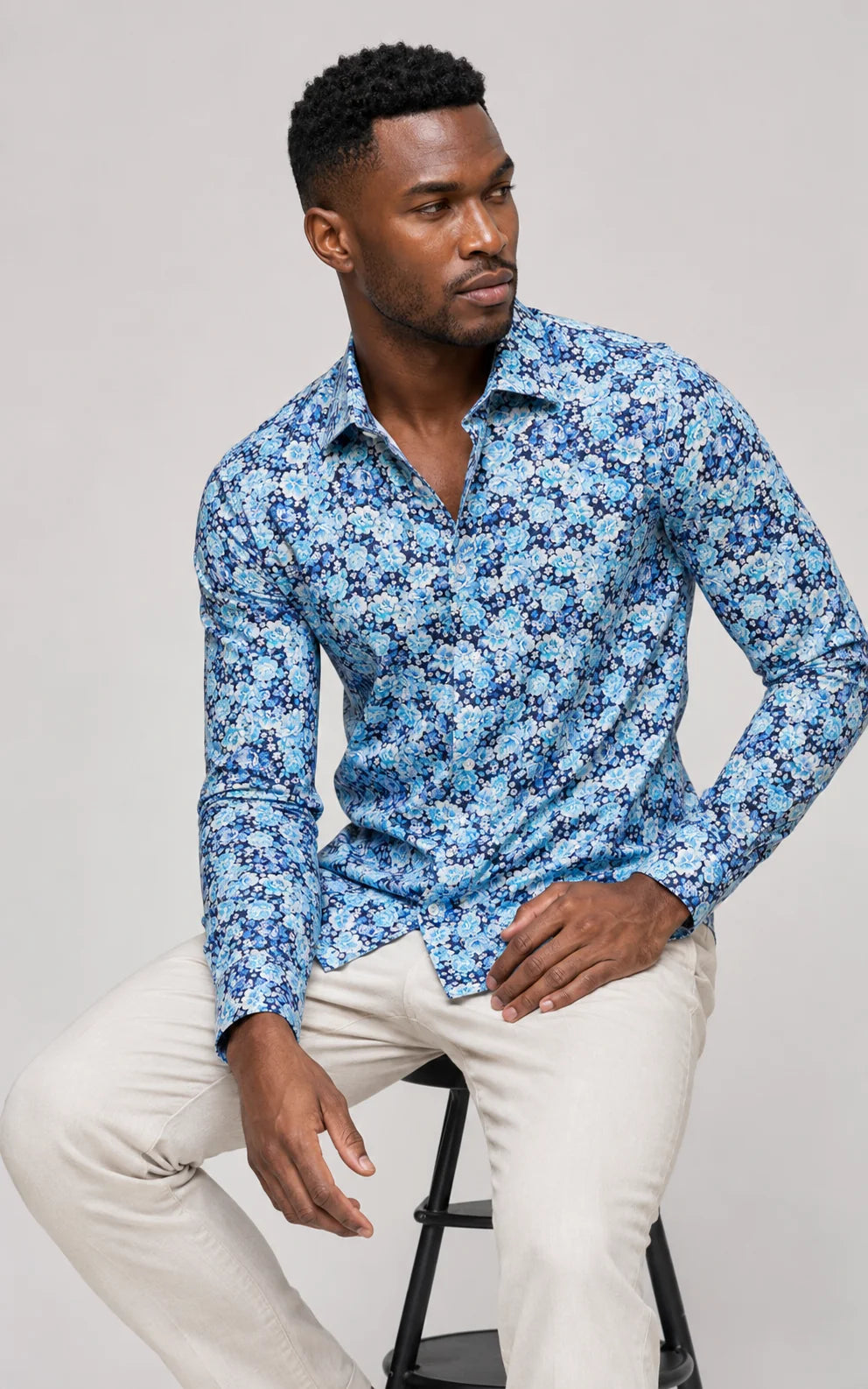 MASUTTO JOHNSON MULTICOLOUR 100% LUXURY ITALIAN COTTON SEMI FITTED