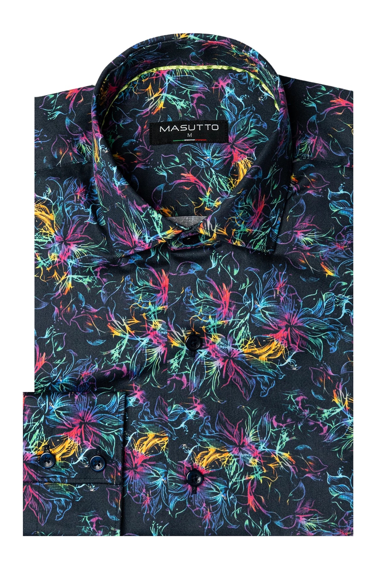MASUTTO MULTICOLOUR 100% LUXURY ITALIAN COTTON SEMI FITTED
