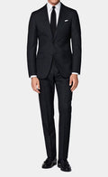 DEEP NAVY BLUE TRAVEL SUIT 100% MERINO WOOL CREASE RESISTANT FINISH