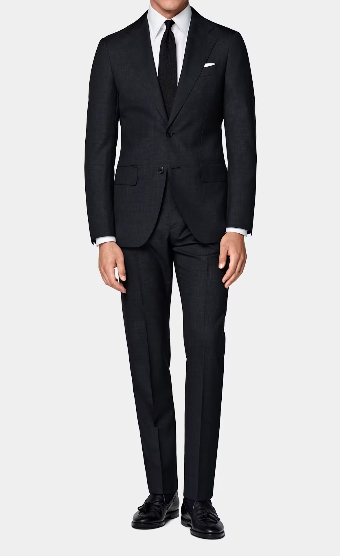 DEEP NAVY BLUE TRAVEL SUIT 100% MERINO WOOL CREASE RESISTANT FINISH