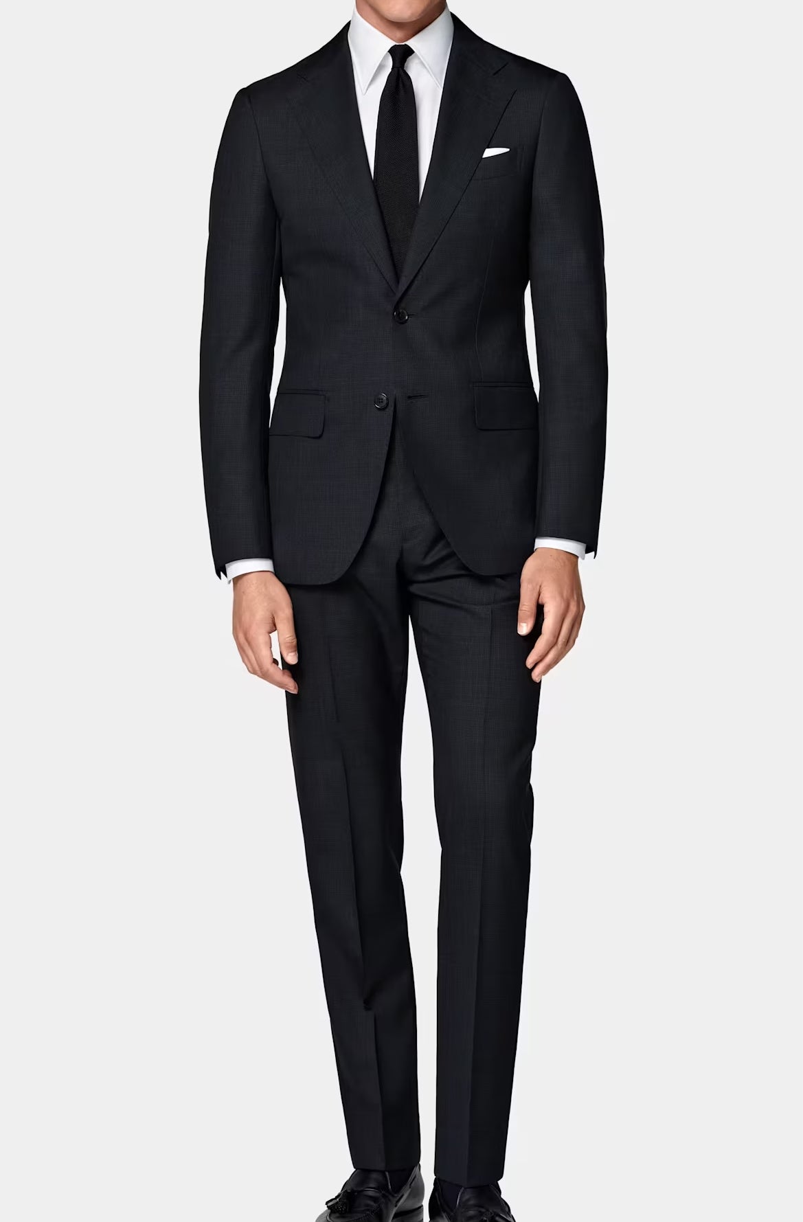 DEEP NAVY BLUE TRAVEL SUIT 100% MERINO WOOL CREASE RESISTANT FINISH