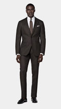 DARK BROWN SUPER 100% MERINO WOOL SUPER 110 EURO FINISH