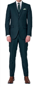 SAVILE ROW SUPER 110 MERINO WOOL FORREST GREEN