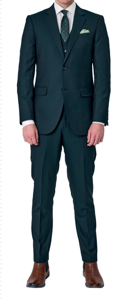 SAVILE ROW SUPER 110 MERINO WOOL FORREST GREEN