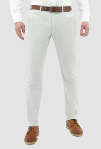 Ledger Peach Finish Fine Cotton Drill Slim Fit Chino Silver