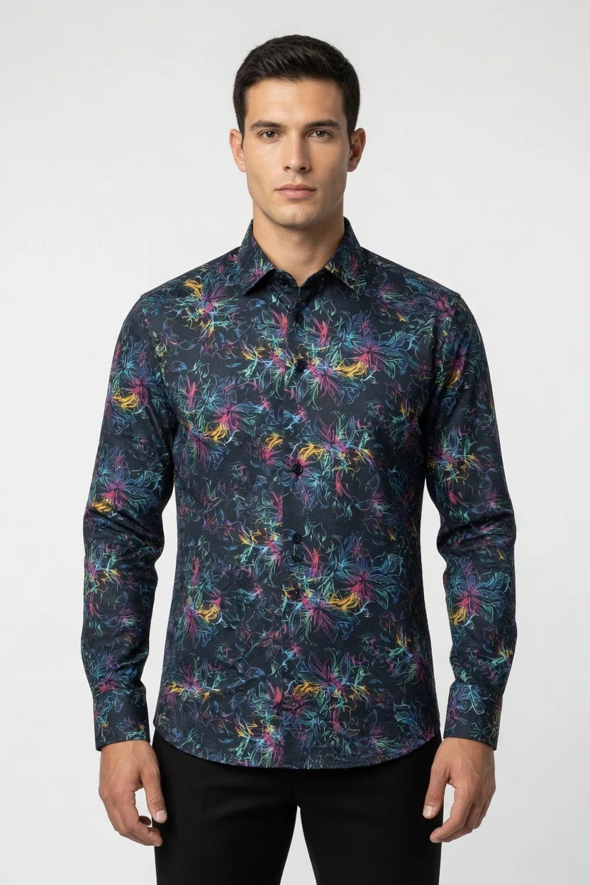 MASUTTO MULTICOLOUR 100% LUXURY ITALIAN COTTON SEMI FITTED