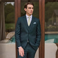SAVILE ROW 100% MERINO WOOL SUIT TRAVEL FORREST GREEN