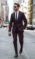 BURGUNDY SUPER FINE MERINO WOOL SUIT