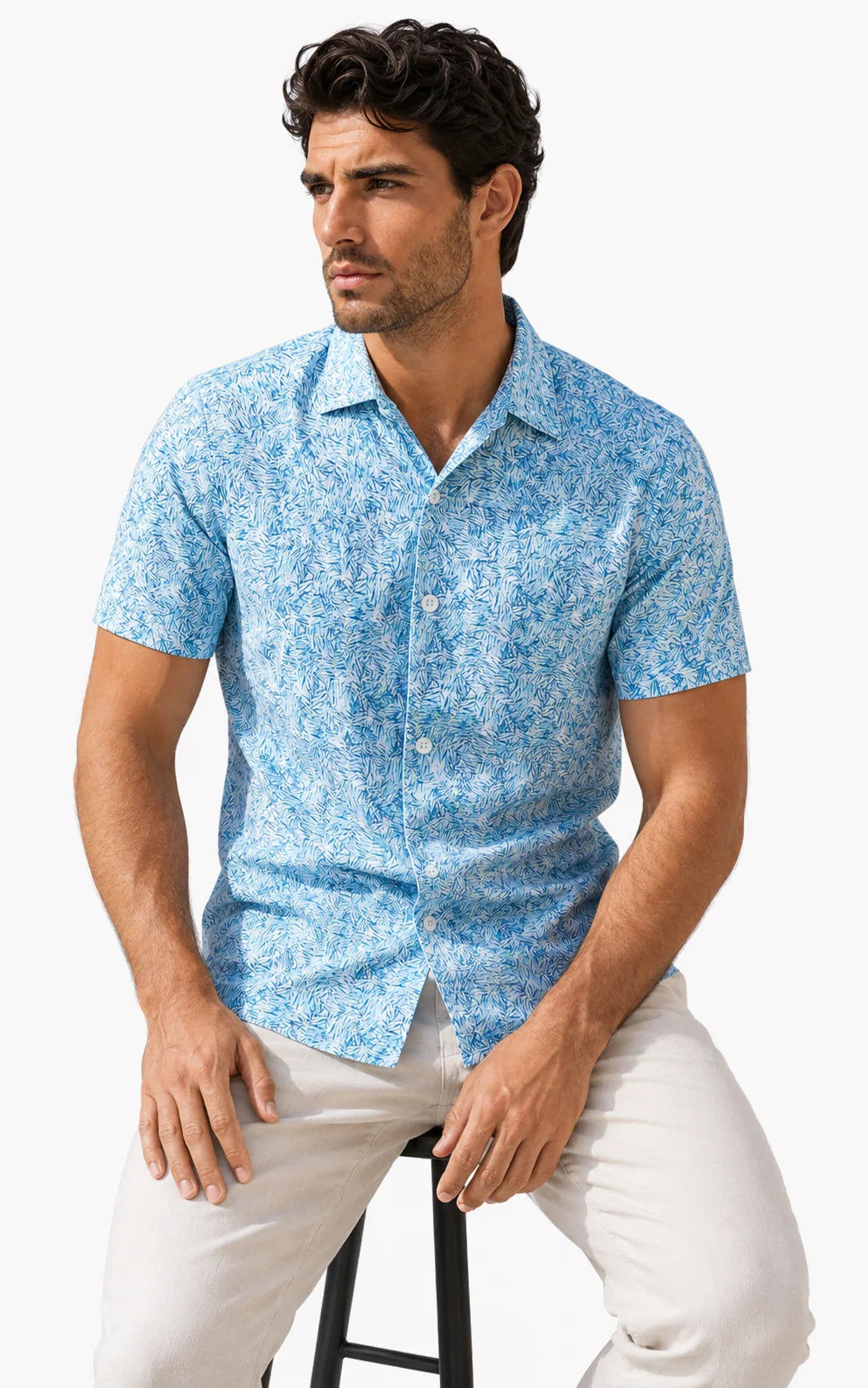 MASUTTO Bari/55 Short Sleeve Button Down Shirt
