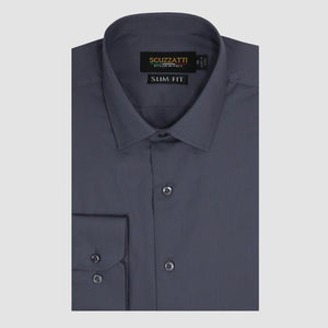 Scuzzatti Twill Weave Shirt Slim Fit - Charcoal