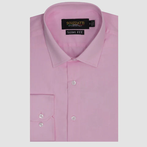 Scuzzatti Twill Weave Shirt Slim Fit - Pink