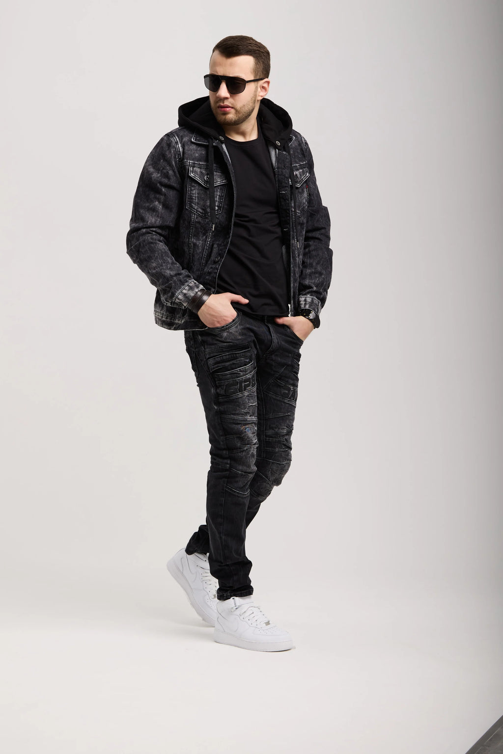 CIPO & BAXX BLACK  STRECH  BLACK JEANS