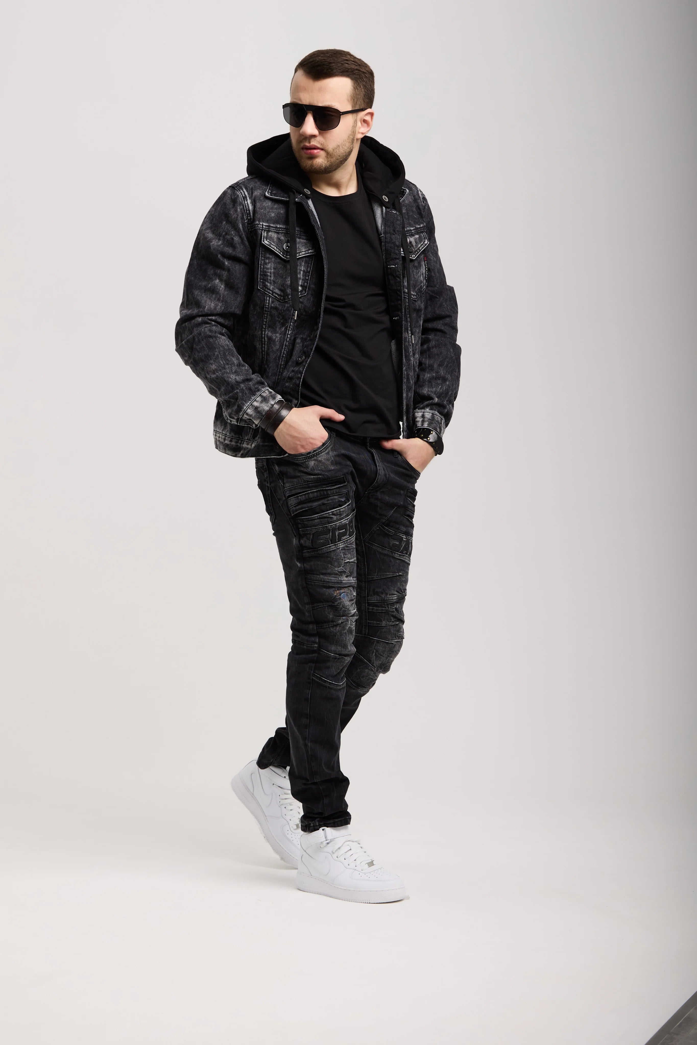 CIPO & BAXX BLACK  STRECH  BLACK JEANS