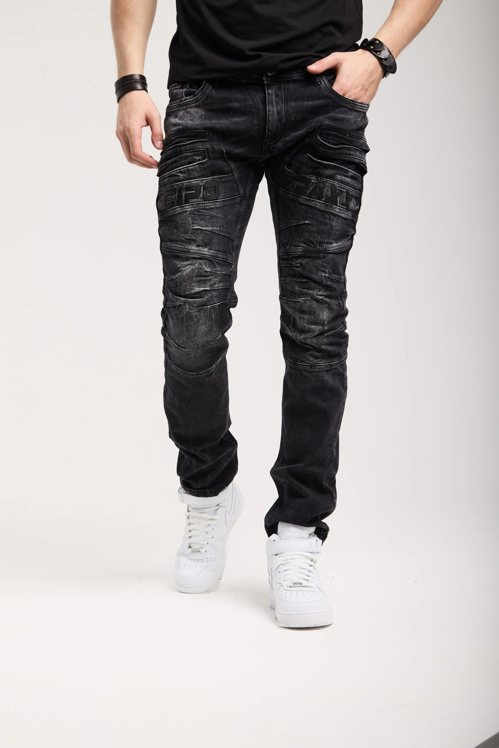 CIPO & BAXX BLACK  STRECH  BLACK JEANS