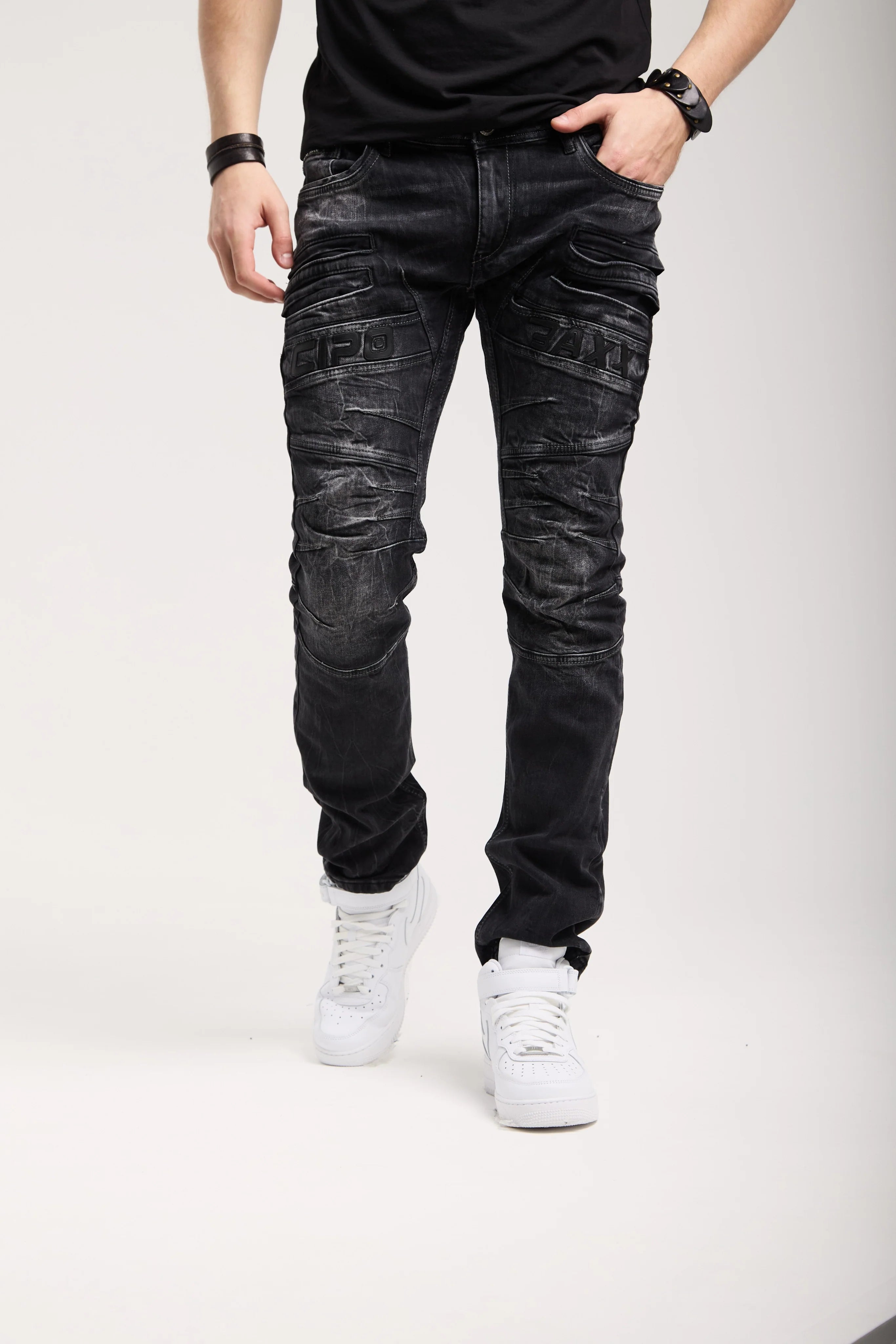 CIPO & BAXX BLACK  STRECH  BLACK JEANS